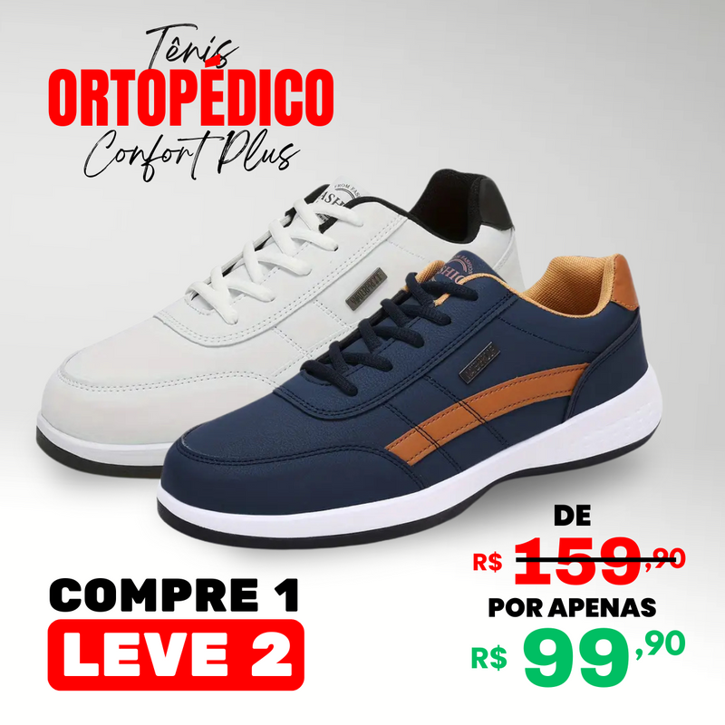 (PAGUE 1 LEVE 2) Tênis Ortopédico Comfort Plus
